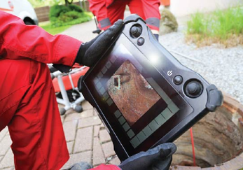 Drain inspection equipment prepared for diagnostic work